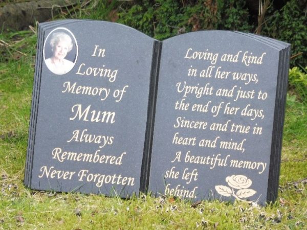 A3 Stand Up Book Shaped Memorial Plaque With Photo