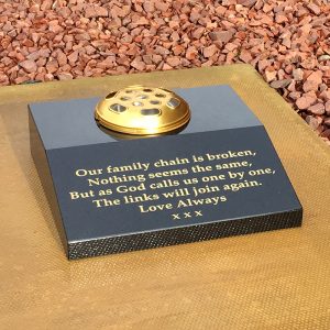 Sloping Wedge Memorial Plaque With Flower Vase Forever Memorials